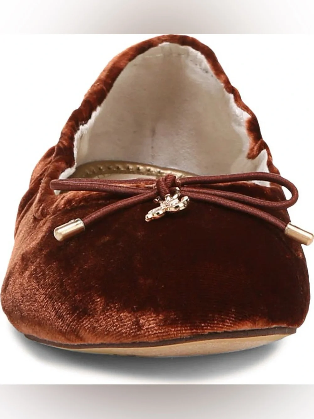 SAM EDELMAN FELICIA KIDS VELVET BALLET FLATS IN COPPER 2 - Picture 5 of 12